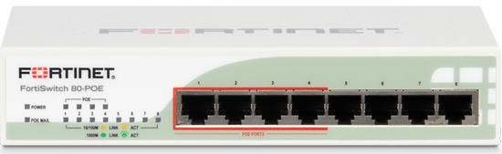 FortiSwitch-80-PoE Front